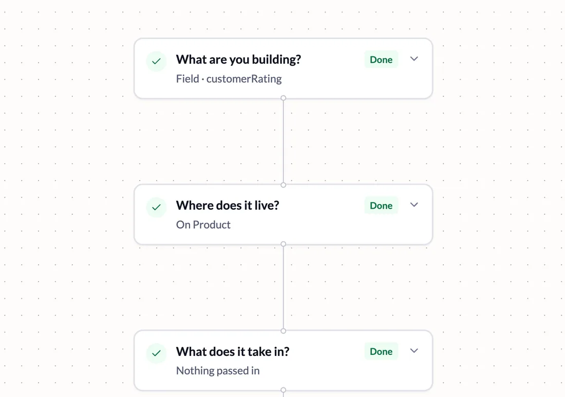 The Engine Editor building a customerRating field step by step